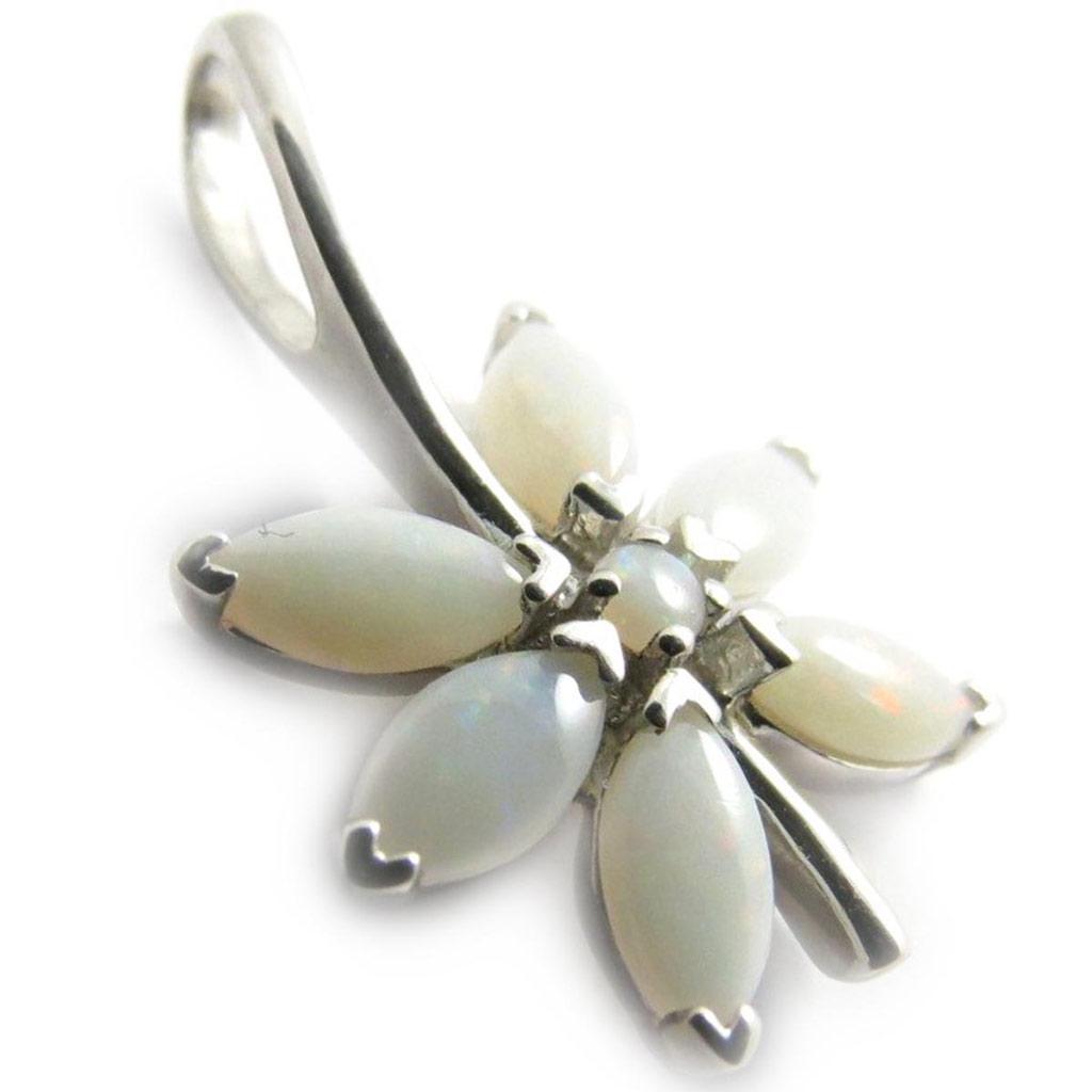 Les Trésors De Lily [G8680] - Silver Pendant 'Opal Goddess' Silver White (rhodium-plated) - 15x22 Mm