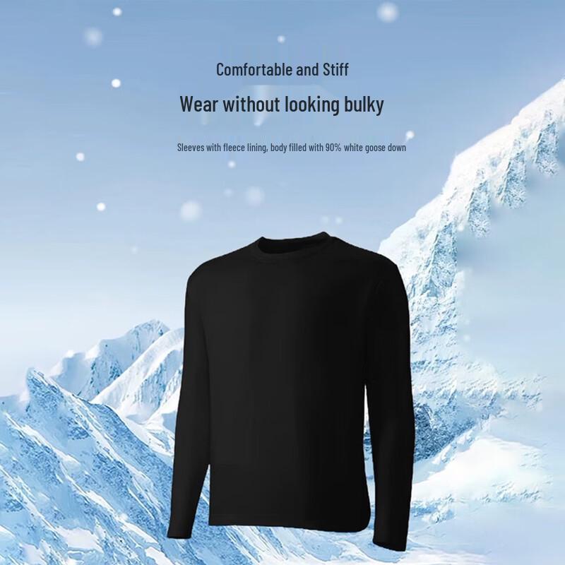 T-shirt a maniche lunghe da uomo Hengyuanxiang in piuma d'oca al 90%
