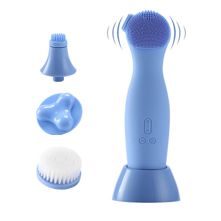 Multifunctional Rotating Cleanser Automatic Face Wash Machine Silicone Facial Wash Electric Pore Face Deep Cleansing Tool