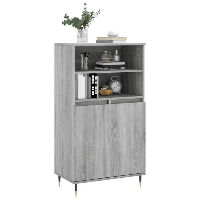 VidaXL Buffet haut Sonoma gris 60x36x110 cm Bois d'ingénierie 831482