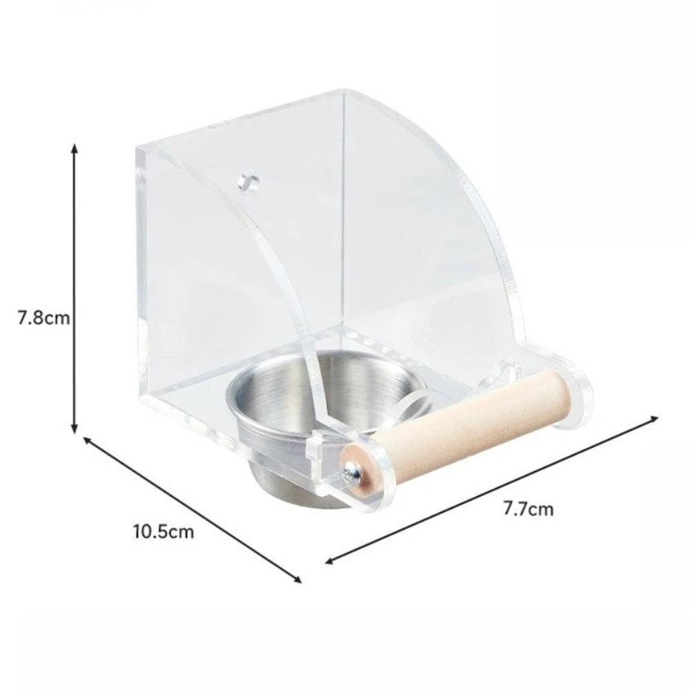 New Stainless Steel Pet Bird Feeder Sturdy Wooden Standing Pole Pet Food Dispenser Easy Clean No Mess Parrot Feeder Pet Supplies