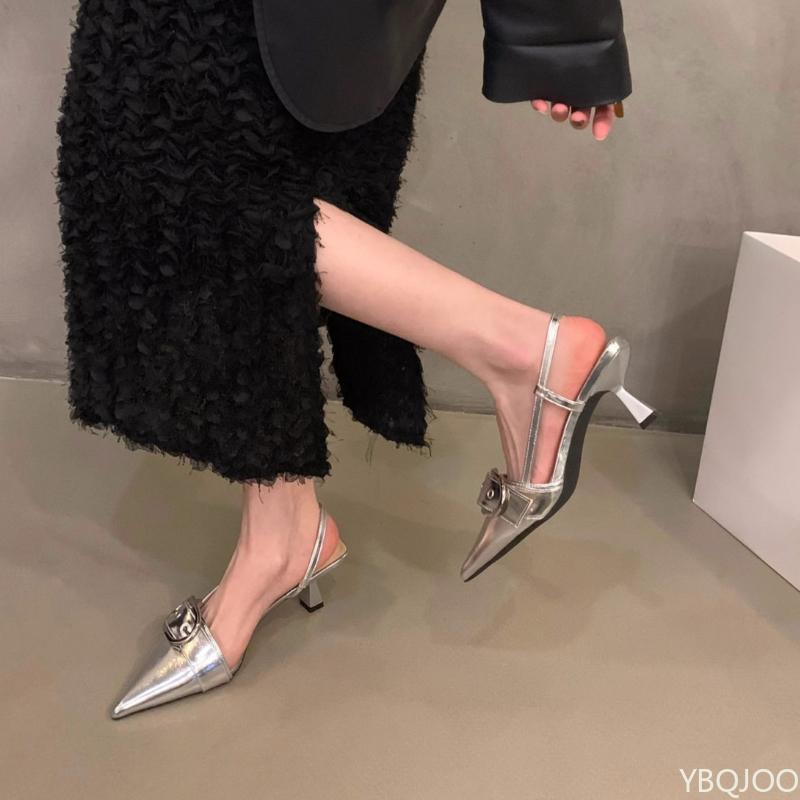 Damen Französische Baotou Sandalen Neuer Frühling Sommer Stil Spitz Luxus Hohe Absätze Einzelne Schuhe Plateausandalen Zapatos De Mujer