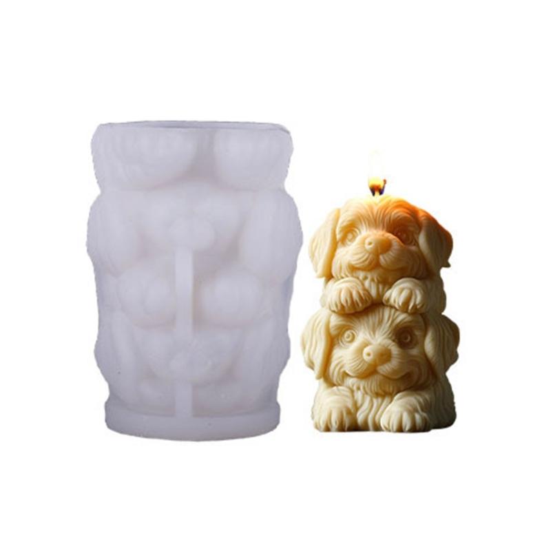 Pet Puppy Candle Silicone Mould Dog Figurine Silicone Mold For Epoxy Resin Craft Handmade Candle Soap Chocolate Baking