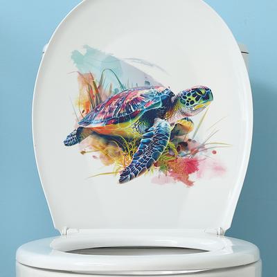 Fun-m119 Sea Turtle Toilet with Bathroom Bathroom Beautification Wall Sticker Self-adhesive