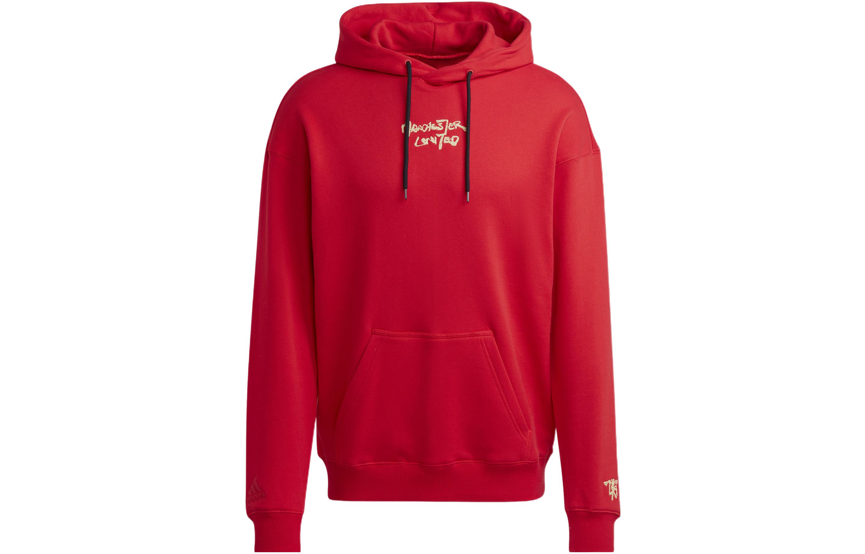 Adidas Sweatshirts Men s Red Crew Neck Moderate Regular HT1992 L
