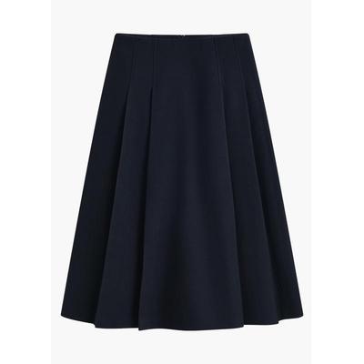 2025 Autumn/Winter Women's Wool Dark Blue A-Line Skirt: High-End, Slimming, Mid-Length