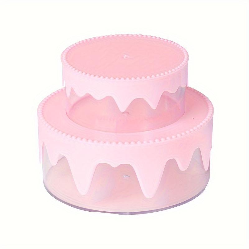 

Cream Cake Shape Storage Box, Double Layer Plastic Organizer for Jewelry Watches Storage, Home Decor Birthday Gift розовый