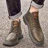 Men's Genuine Leather Casual Shoes Winter Velvet High Top Workwear Shoes Fashionable and High-quality Oxford Shoes for Men‘s