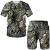 Completo estivo da uomo con stampa 3D da clown T-shirt e Pantaloncini Set da 2 Pezzi