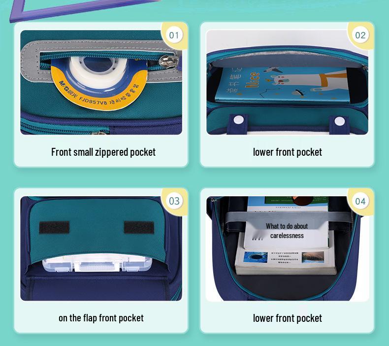 Lightweight Large Capacity Backpack for Primary School Kids: Spine Protection for Grades 1-6, Boys and Girls