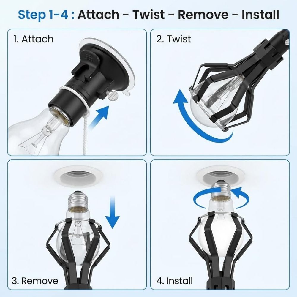 1/3Pcs Aluminum Zinc Zinc Alloy Light Bulb Changing Tool Telescopic Rod Bulb Removal Tool  High Ceilings