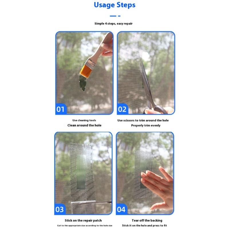 Window Screen Repair Tape,Strong Adhesive Mesh Patches Tape 6 Rolls Window Screen Repair Kits for Window or Door