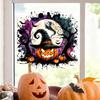 Creative Halloween Gift Ideas Static Window Clings, Watercolor Pumpkin Ghost Skull Decals, No Large Decals for Parties Glue Glass Stickers Living Room