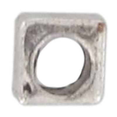 Metal Cube Bead 4x4 Mm Silvery (pack of 10)