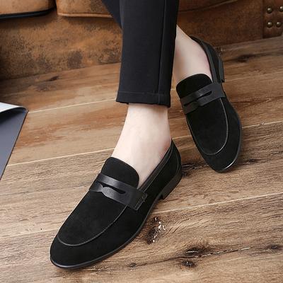 Moda Markası Süet Günlük Lefu Ayakkabılar Yürüyüş Düz Taban Erkek Loafer'ları Tek Ayakkabılar 2024 Yeni Sürüş Ayakkabıları Küçük Deri Ayakkabılar