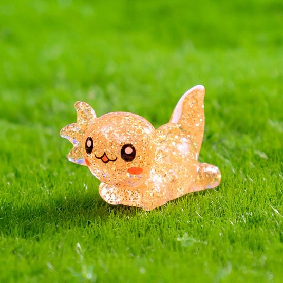 6 Pièces Mini Figurine Axolotl en Résine Modèles Miniatures d'Axolotl Ornement Minuscule Axolotl Scintillant pour Artisanat DIY Jardin Féerique Paysage Maison de Poupée Plante en Pot