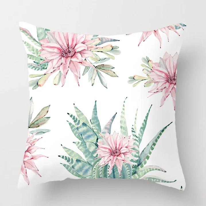Cactus Flower Decorative Pillowcase Office Living Room Home Pillowcase Car Ornaments