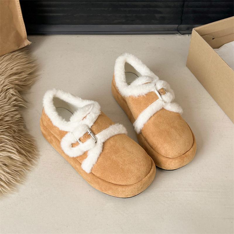 Double shoes snow boots women's new outer wear thick-soled heightening plush shoes cotton shoes