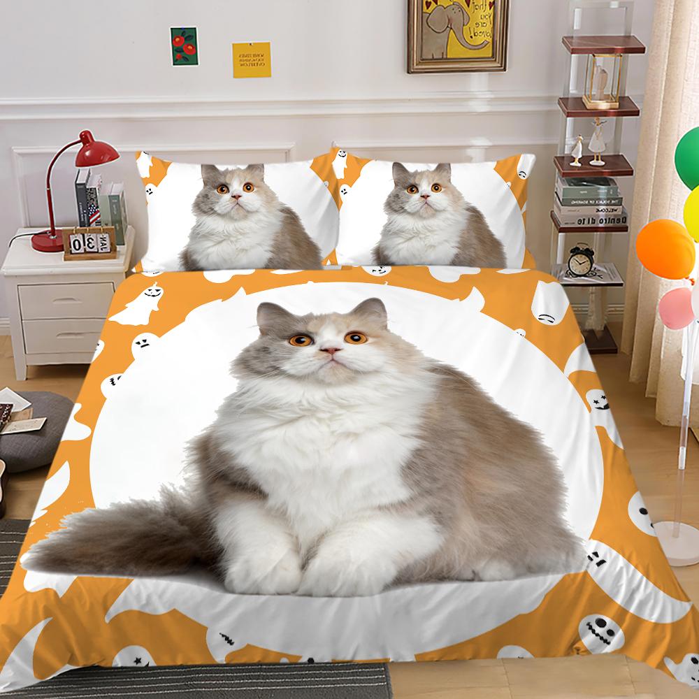 3D-Tier-Bettwäsche-Set, Tier-Bettbezug, Kissenbezug, Doppelbett, Tagesdecke in voller Größe, waschbar, mit Reißverschluss, bequeme Heimdekoration