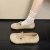 Fashion Slip-on Suede Single Shoes Autumn New Round Toe Shallow Mouth Pleated Non-slip Wear-resistant Flat Shoes