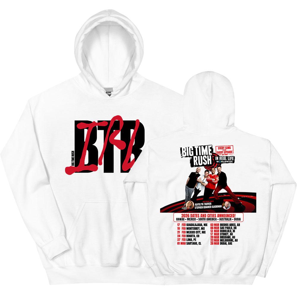 BTR IN REAL LIFE WORLDWIDE 2025 TOUR HOODIE Big Time Rush Band Mode Sweatshirts Kapuzenpullover Langarm Herren Pullover Streetwear