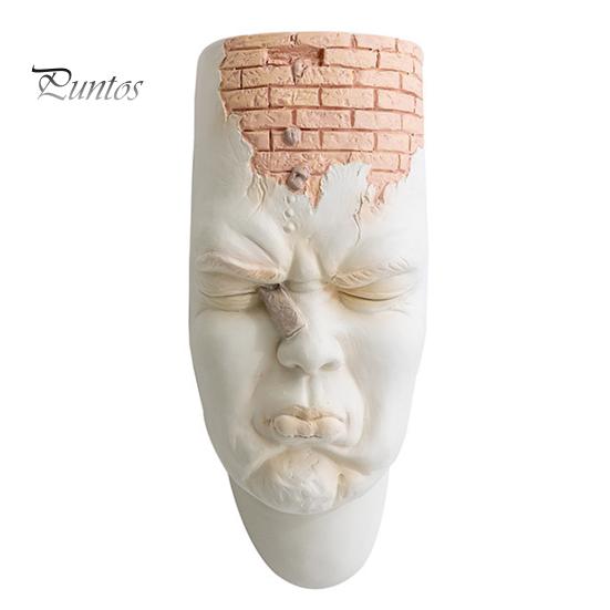 

Абстрактне обличчя Настінний кашпо Горщик, що висить на стіні Скульптура, Смоляна голова, Ваза, Квітковий горщик, Балкон для дому, Прикраса саду на відкритому повітрі C