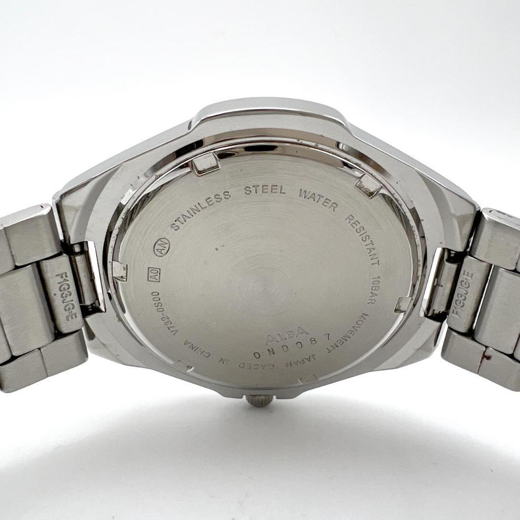 Used [Battery Replaced] SEIKO ALBA Men's Watch Date V732 With Extra Links
