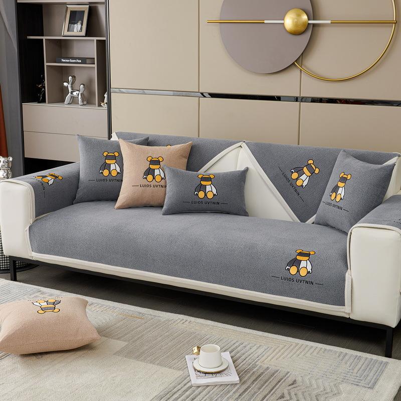 Chenille Sofa Cushion Four Seasons Universal Light Luxury Backrest Towel Modern Cushion High-End Sofa Cover Cover Cloth