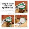 New stainless steel adjustable jar opener, creative kitchen tool for opening jars and jams, multifunctional bottle opener