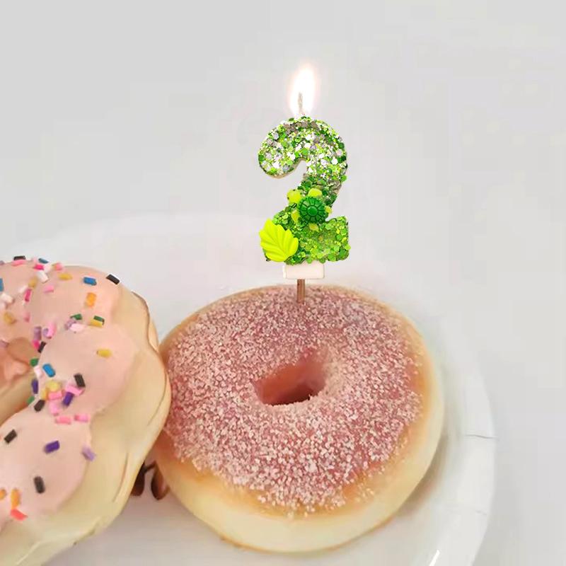 Tortoise 0-9 Number Candles Birthday Digital Candles Turtle Cake Topper Decorations for Girls Boys Animal Jungle Party Supplies