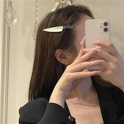 Posate Hip Hop Creative Fermagli per Capelli Coltello Accessori per Capelli Festa Cosplay Ragazze per Donne Punk Rock Daga Fermagli per Capelli Acconciature
