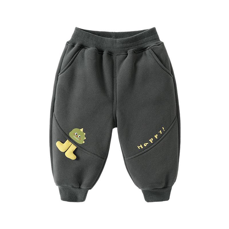 Kaka Panda Kids' Fleece-Lined Winter Pants: Warm Cotton Trousers for Boys, Girls, and Toddlers.
