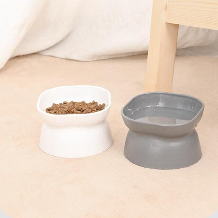 Raised Cats Food Bowls Plastic Cats Dish for Food or Water Tilted Feeding