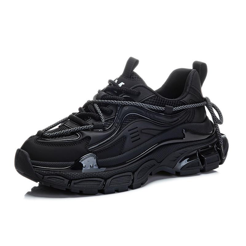 Leather Daddy Shoes Women's 2025 Spring New Women's Platform Mecha Sneakers Women's Height Increasing Versatile Shoes Women's Trend