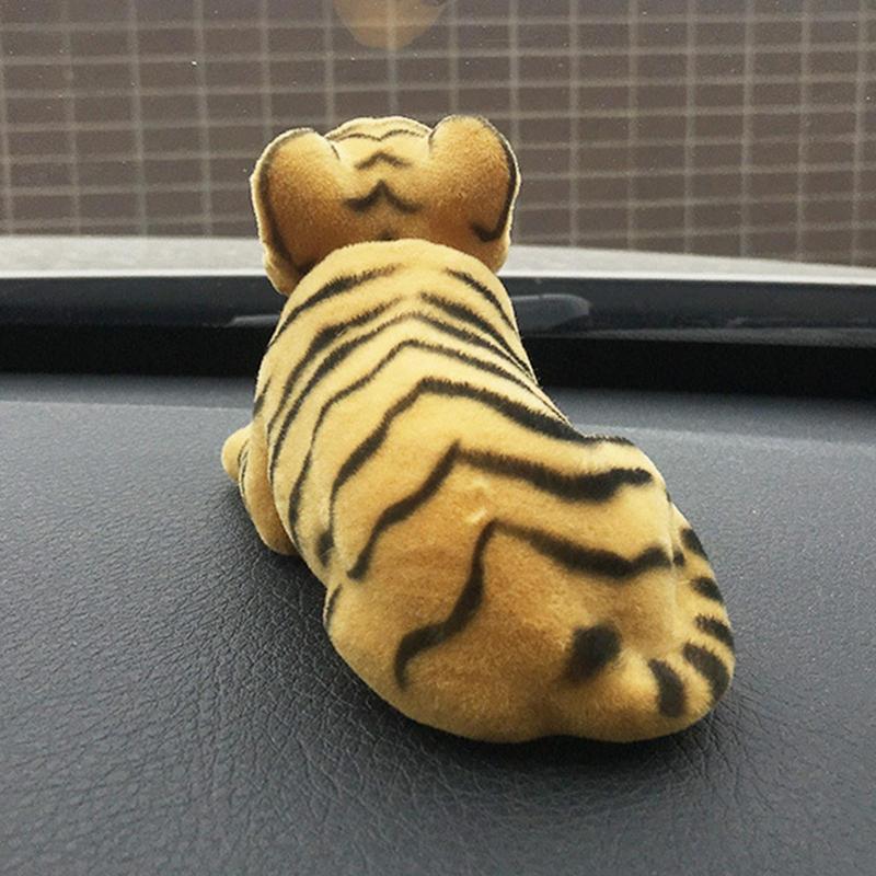 Car Dash Animal Toys Car Dashboard Shake Head Tiger Decoration Shaking Head Lucky Tiger Resin Tiger Cute Car Dash Ornament