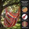 Colorful Stripe Hammock Chair Anti-Rollove Canvas Swing Durable Canvas Hanging Chair  Indoor