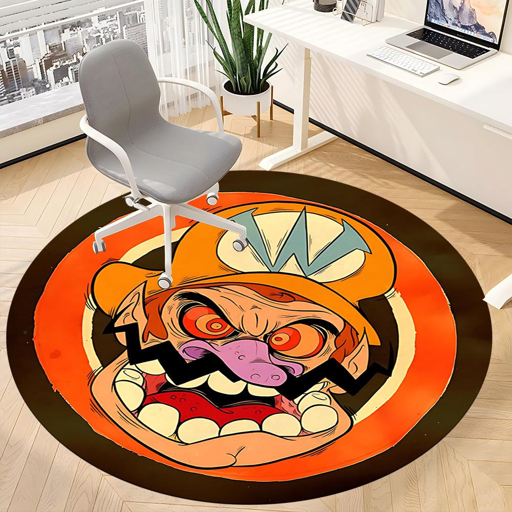 1PC Mario Circus Clown Office Round Area Rug, Indoor Mat Suitable For Office, Under Office Chairs Bedroom Living Room Home Decor, Room Deco110