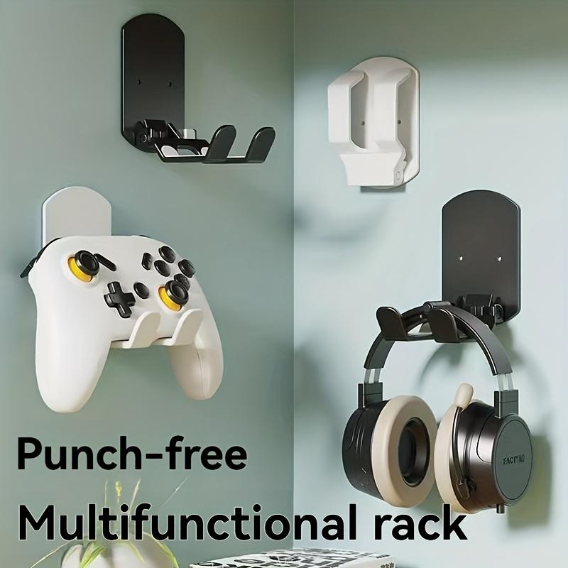 1pc Foldable Desktop Clutter Buster Switch Handle Adhesive Hanging Stand - Space-Saving Wall-Mounted Organizer with Sticky Pad