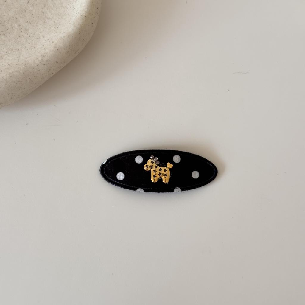 Cute Fringe Clip with Small Horse Polka Dot Oval Hairpin, A Light and Fresh BB Hairpin.
