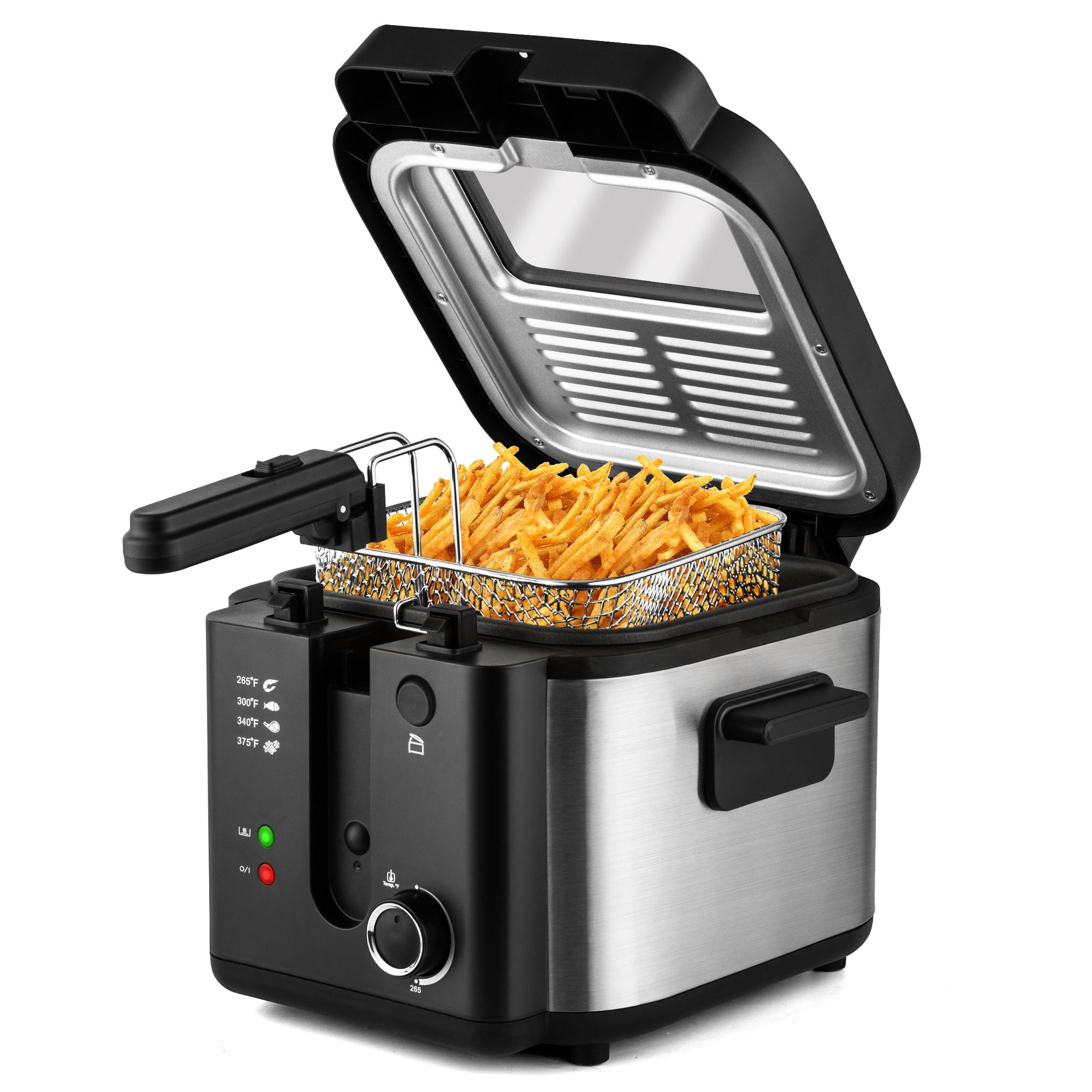 

2.5L 1500W Electric Deep Fryer (US Plug) Large Capacity Countertop Home Fryer for Fried Chicken Fries Pot UL Single Tank&US
