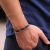 Stylish 2Pcs Men Bracelet Set 4mm Stainless Steel Cuban Chain Braslet Square Hematite Stone Healing Braclet Cycling Accessories