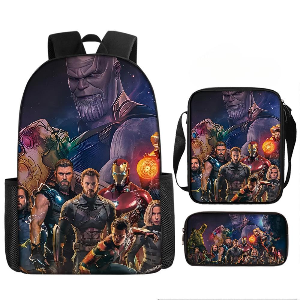 Printed Avengers The Backpack Set Oxford Fabric Pencil Case Essentials School