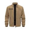 Men's Turn‑Down Collar Jacket Zip‑Up Multi‑Zipper Pockets Casual Business Outerwear Coat