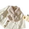 Korean style minimalist and versatile furry collar scarf, autumn/winter faux rabbit fur neck scarf, solid color warm ambiance, cross-fur collar
