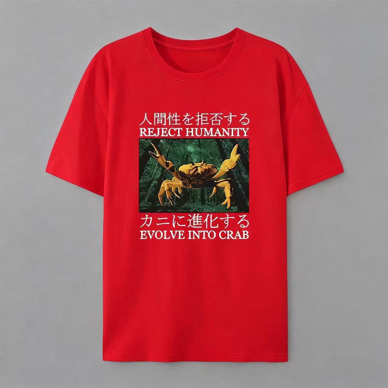 

Мужская интересная футболка с рисунком краба 100% хлопок оверсайз смешные эмодзи пакеты футболки для женщин летние топы лапша уличная одежда 4XL