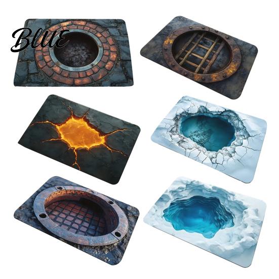 Abyss Floor Rug Area Entrance Mat Depth Illusion Endless 3D Optical Manhole Moisture-prone Non-Slip Doormat