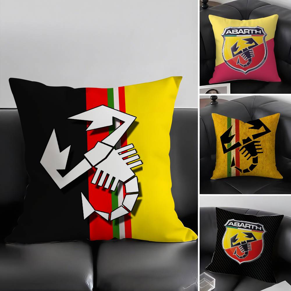 A-Abarth Scorpion Pillow Case Home Dorm Chair Back Short Plush Double-Sided Printing Office Nap Time Cushion Cover