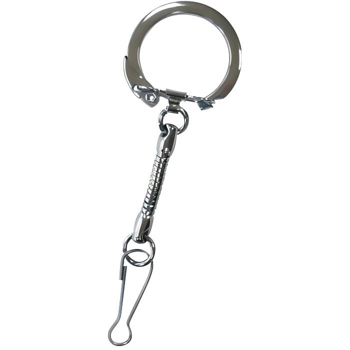 Attache porte-clés - Hématite - Métal - Gris - Noir - Mixte
