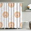 Cute Lion Print Shower Curtain Modern Bathroom Decor For Kids Room Waterproof Fabric With Hook Rings Set Light Pink Color Size:
