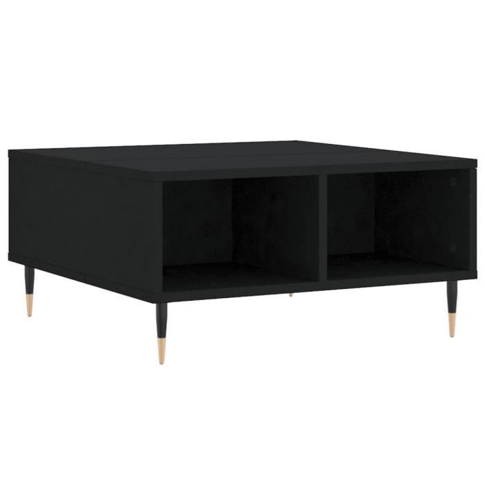 VidaXL Table basse noir 60x60x30 cm bois d'ingénierie 827029